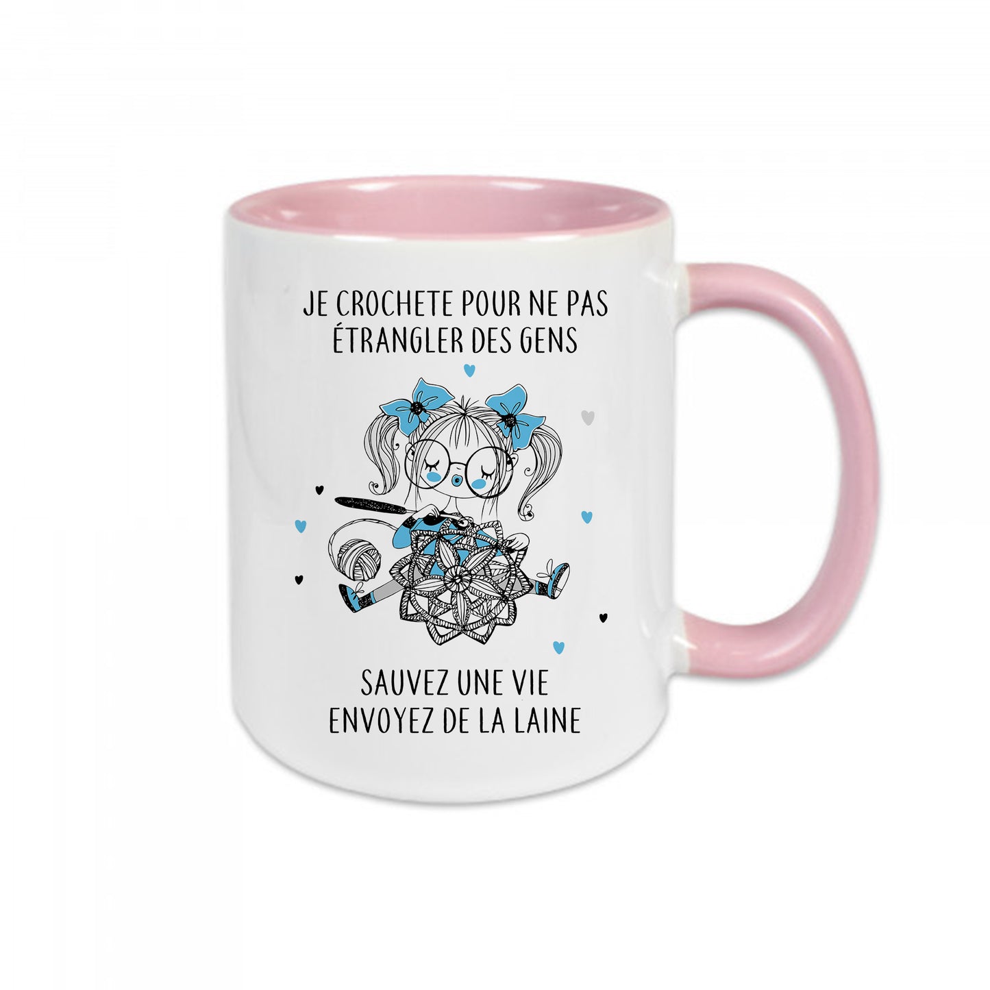 Mug céramique Je crochette pour ne pas étrangler des gens