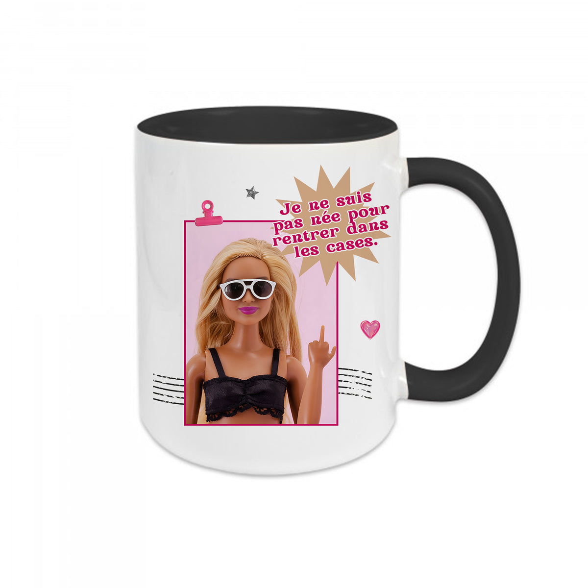 Mug céramique Je ne suis pas née pour rentrer dans les cases