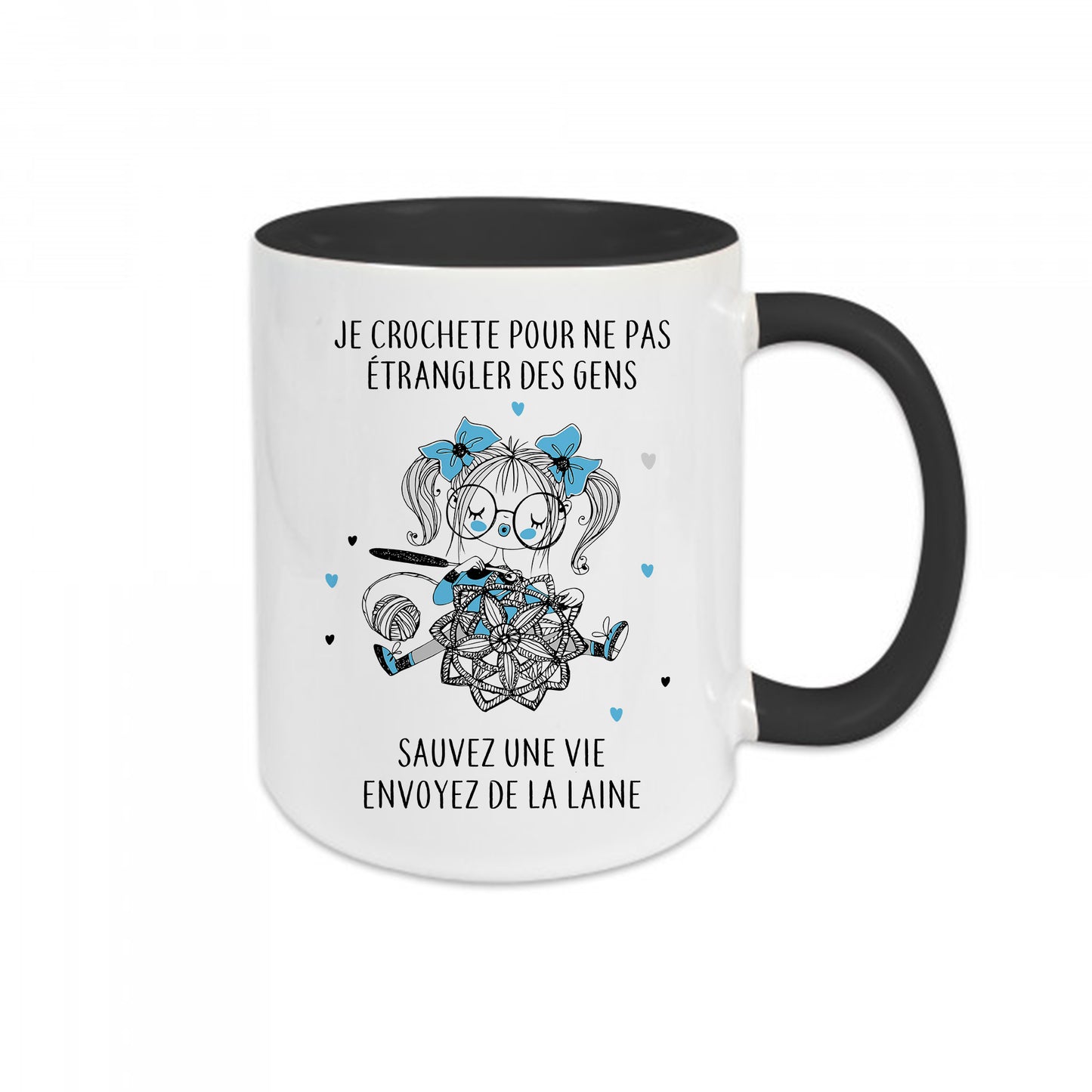 Mug céramique Je crochette pour ne pas étrangler des gens
