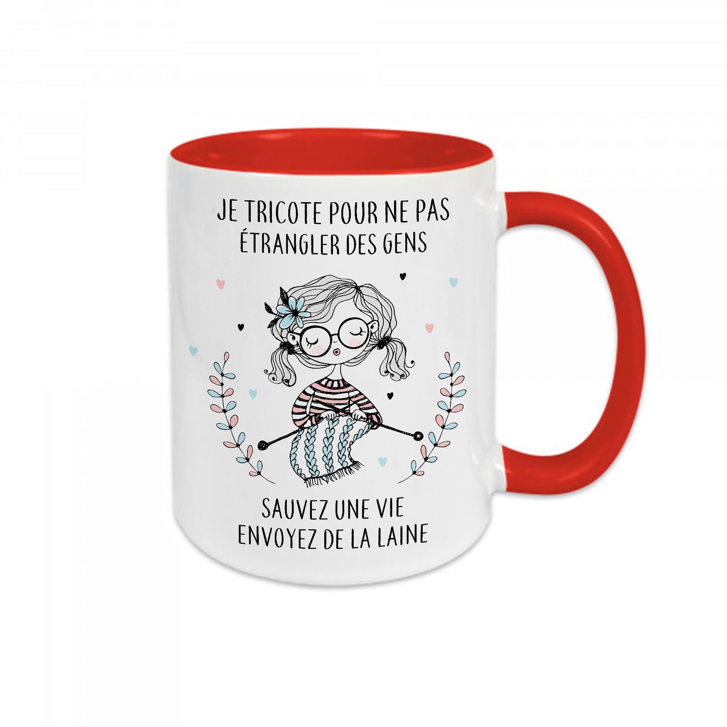 Mug céramique Je tricote pour ne pas étrangler des gens