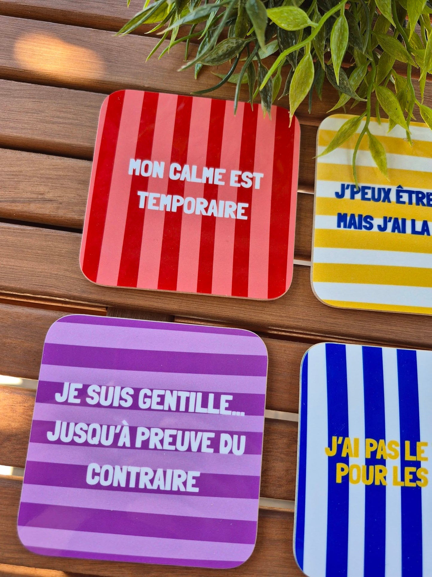 Lot dessous de tasse Patience limitée Encre et Créations