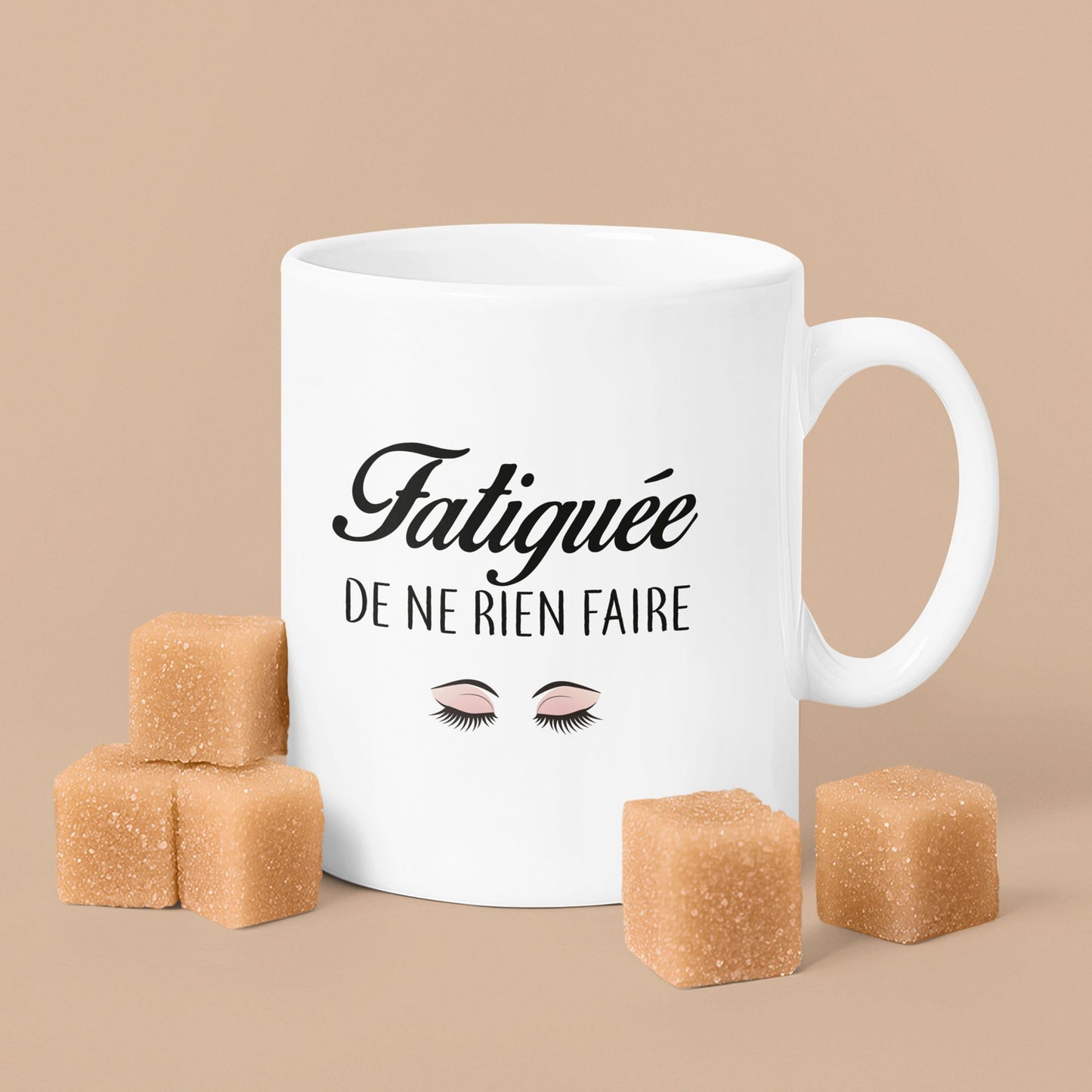 Mug céramique Fatiguée de ne rien faire Encre et Créations