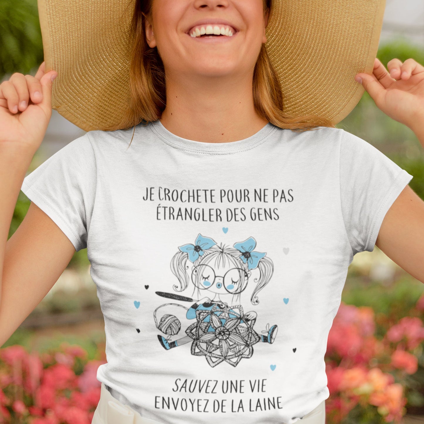 T-shirt femme Je crochette pour ne pas étrangler des gens