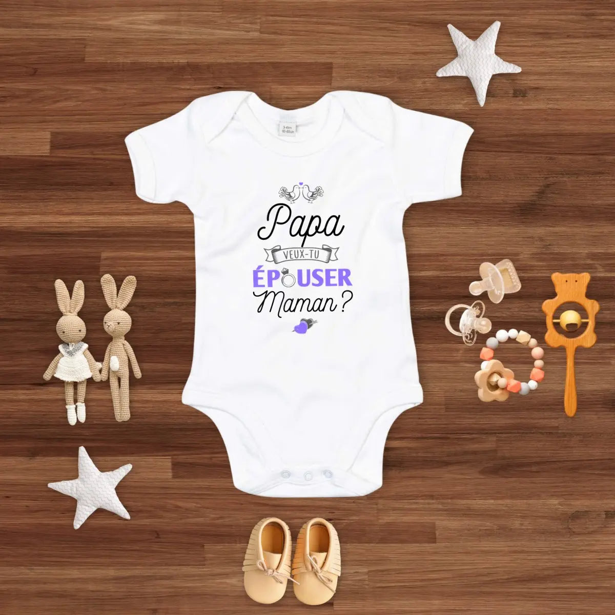 Body bébé Papa veux tu épouser Maman