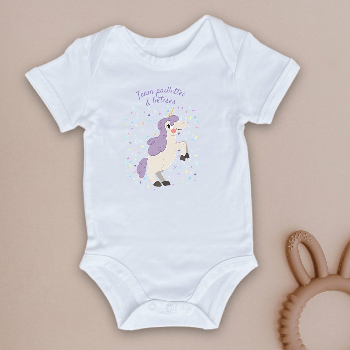 Body bébé Team paillettes et bêtises
