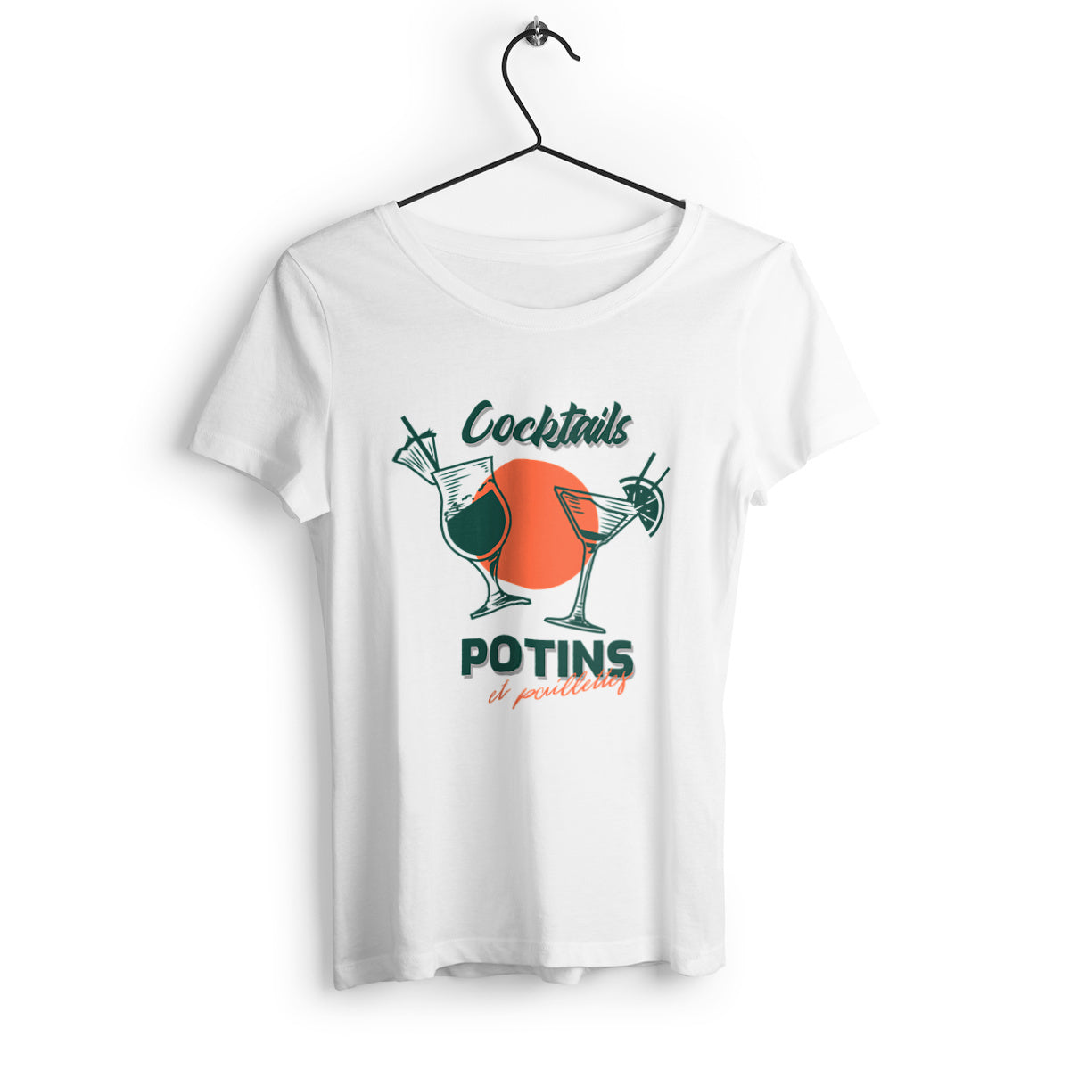 T-shirt femme Cocktails, potins & paillettes