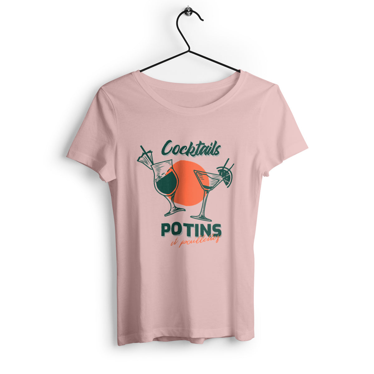 T-shirt femme Cocktails, potins & paillettes