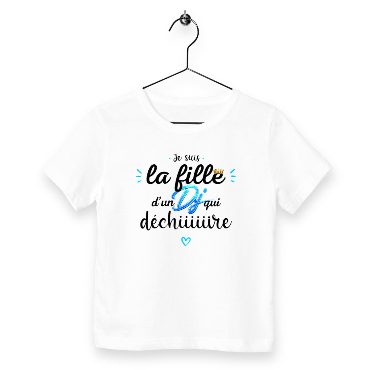 T-shirt enfant personnalisé La fille d'un DJ - face_blanc