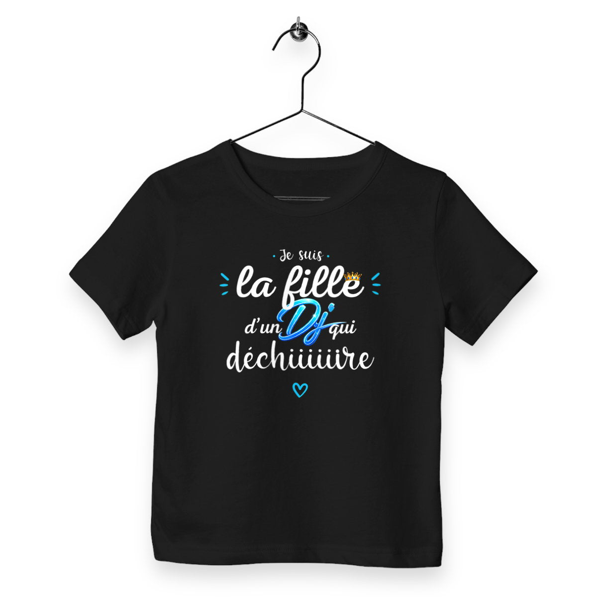 T-shirt enfant personnalisé La fille d'un DJ - face_noir