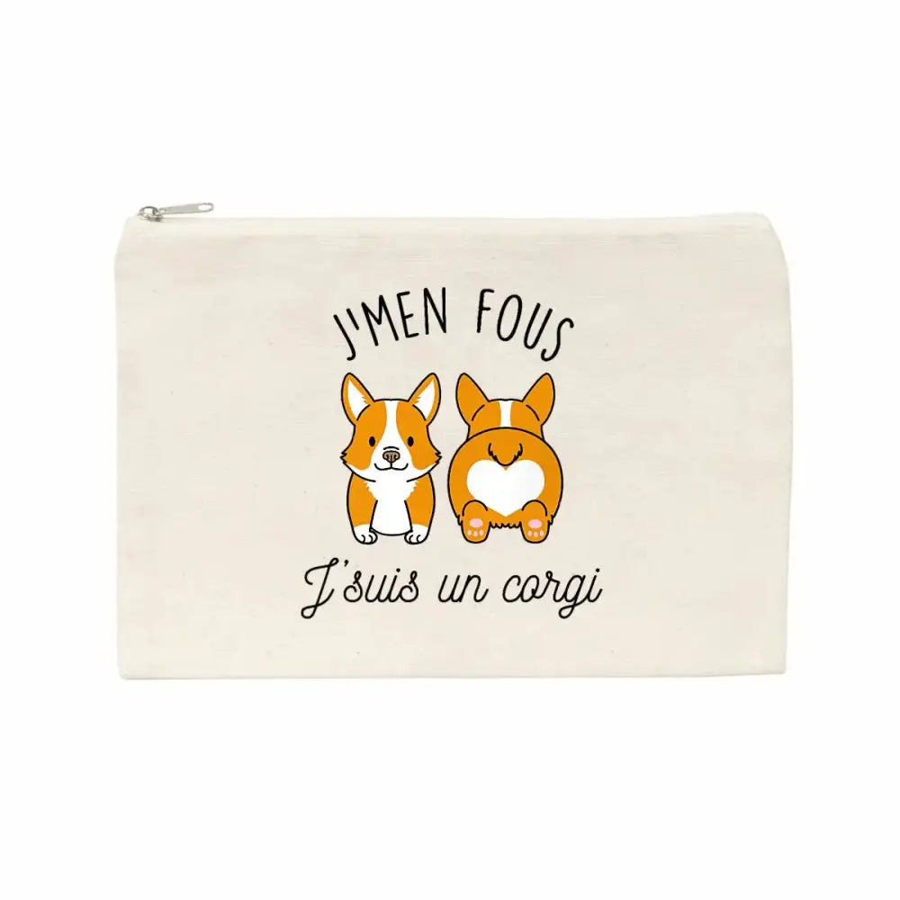 Jolie pochette J'men fous j'suis un corgi