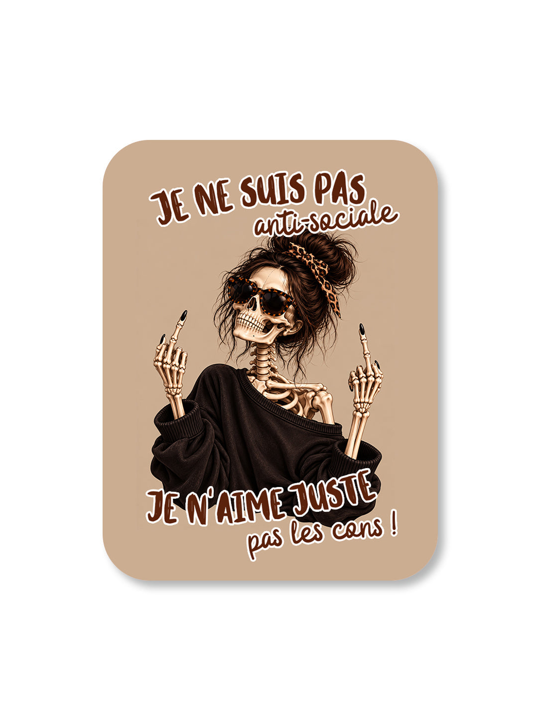Aimant Je n'aime pas les cons Encre et Créations