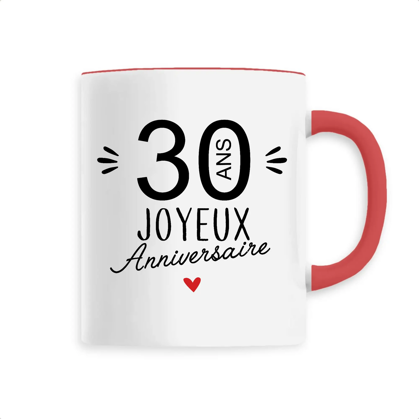 Mug céramique - 30 Ans Joyeux Anniversaire - Rouge - Mugs