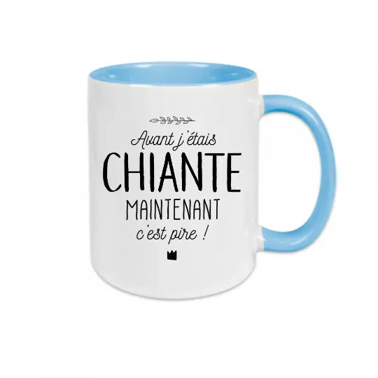 Mug céramique - Avant j’était chiante! Bleu - Mugs
