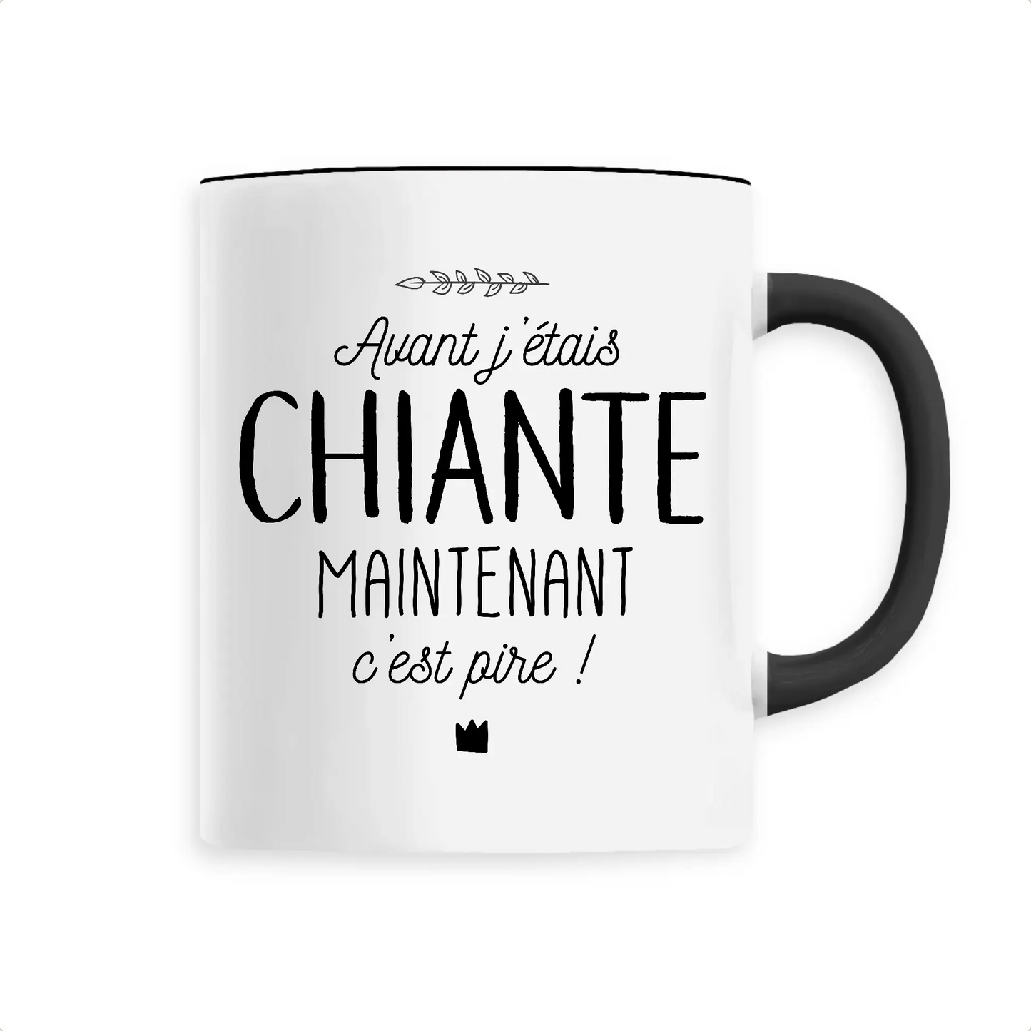 Mug céramique - Avant j’était chiante! Noir - Mugs