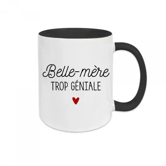 Mug céramique - Belle-mère trop géniale - Noir - Mugs