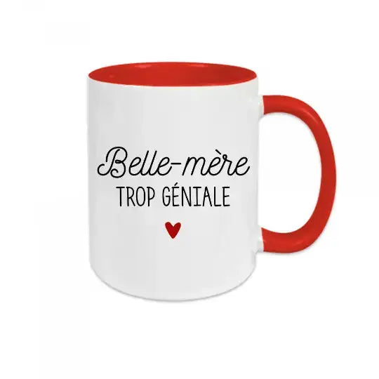 Mug céramique - Belle-mère trop géniale - Rouge - Mugs