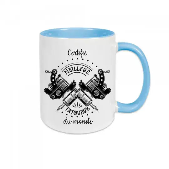 Mug céramique - Certifié meilleur tatoueur du monde - Bleu - Mugs