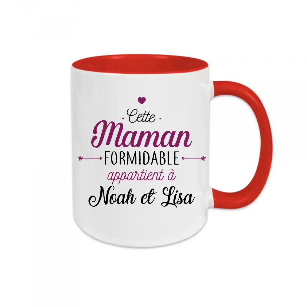 Mug céramique Cette maman formidable appartient à ( personnalisable ) Encre et Créations