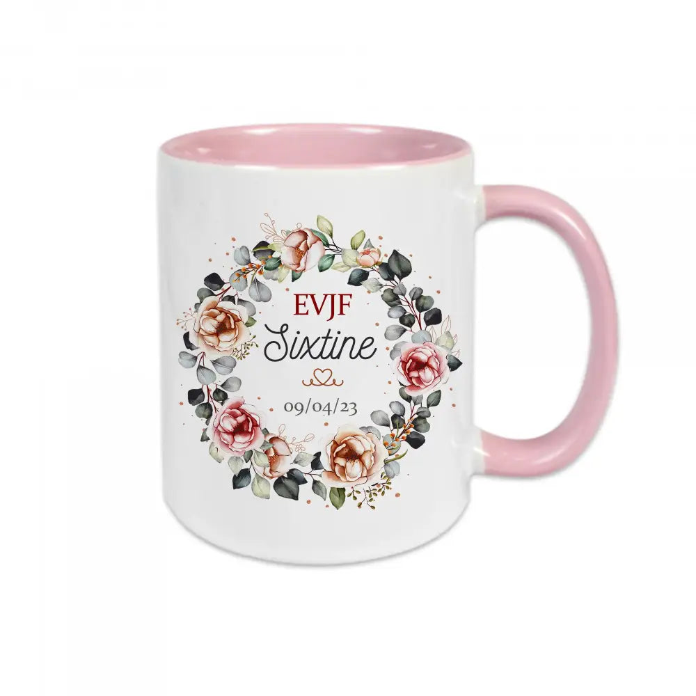 Mug céramique EVJF personnalisable prénom et date