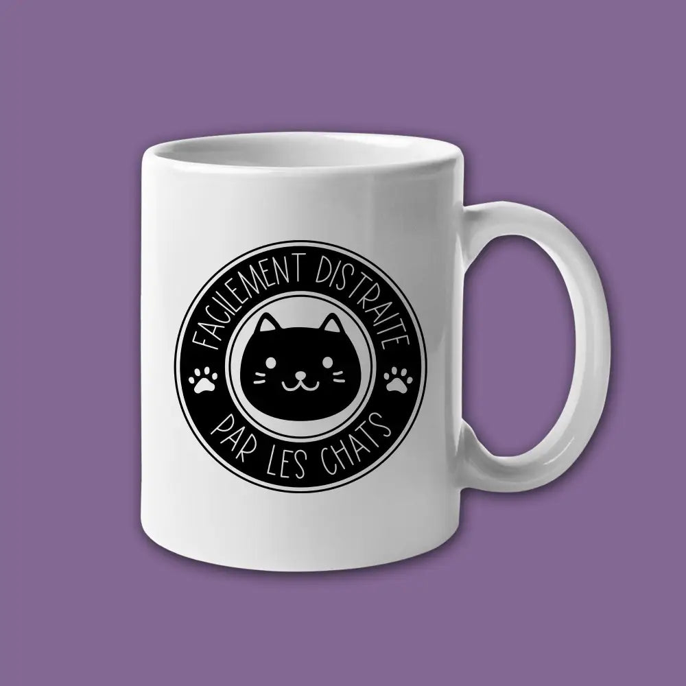Mug céramique Facilement distraite par les chats