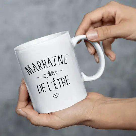 Mug céramique imprimé Marraine et fière de l’être - Blanc - Mugs