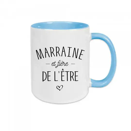 Mug céramique imprimé Marraine et fière de l’être - Bleu - Mugs