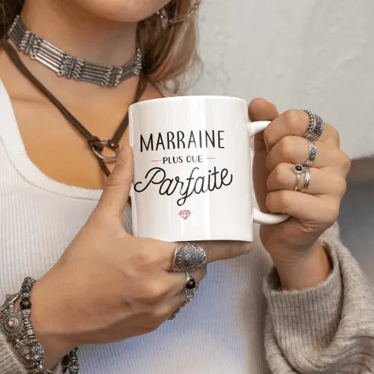Mug céramique imprimé Marraine plus que parfaite - Blanc - Mugs