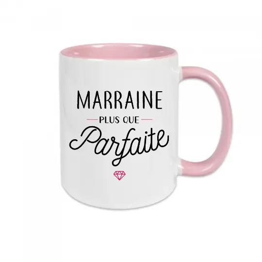 Mug céramique imprimé Marraine plus que parfaite - Rose - Mugs