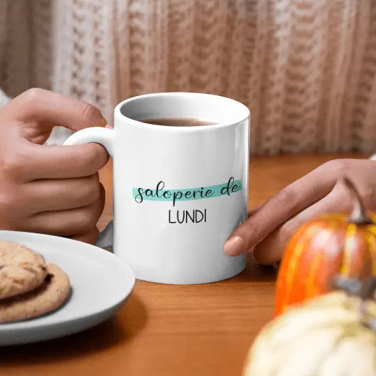 Mug céramique imprimé Saloperie de Lundi - Blanc - Mugs
