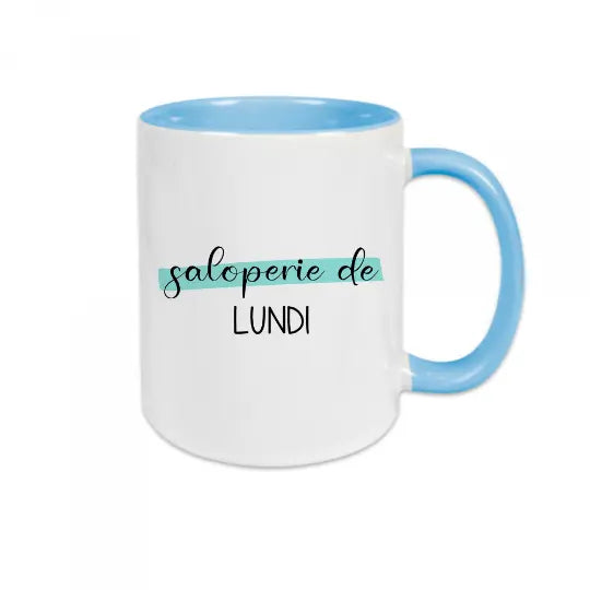 Mug céramique imprimé Saloperie de Lundi - Bleu - Mugs