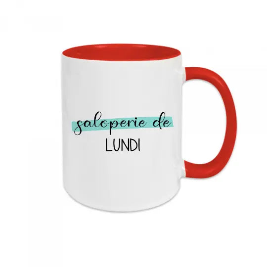 Mug céramique imprimé Saloperie de Lundi - Rouge - Mugs