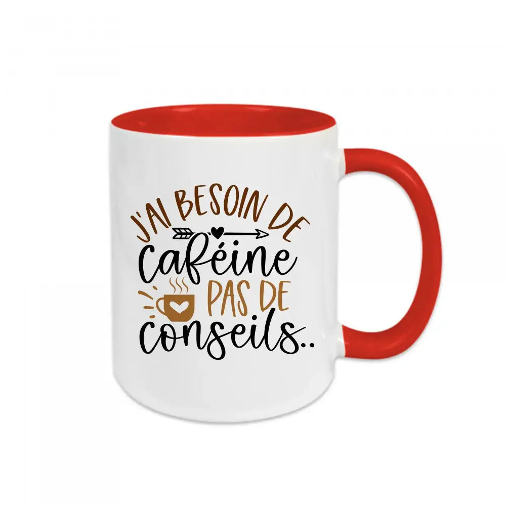 Mug céramique J'ai besoin de caféine pas de conseils Encre et Créations