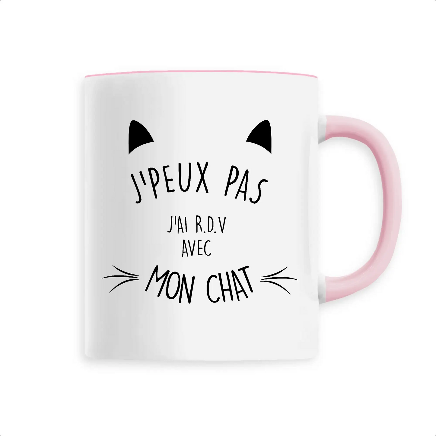 Mug céramique - J’ai RDV avec mon chat - Rose - Mugs