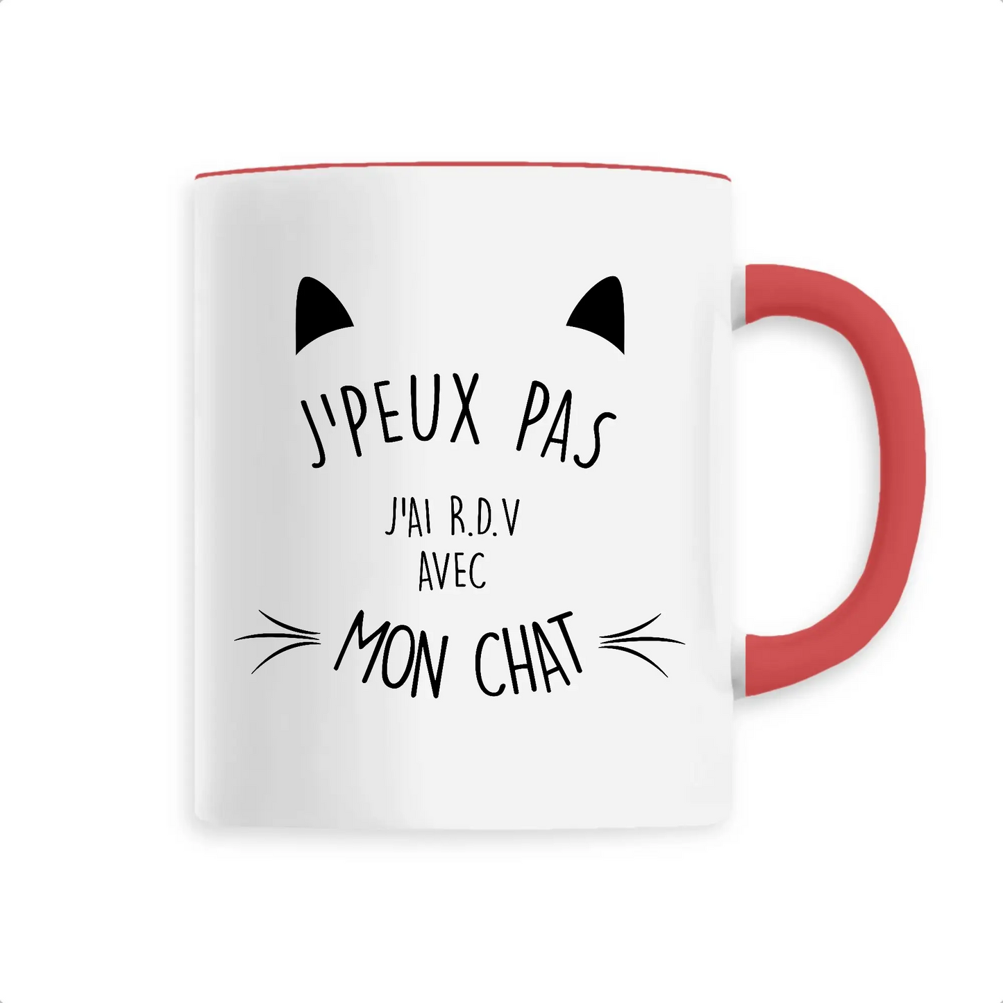 Mug céramique - J’ai RDV avec mon chat - Rouge - Mugs