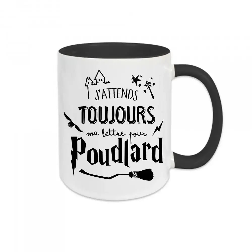 Mug céramique - J’attends toujours ma lettre pour Poudlard - Noir - Mugs