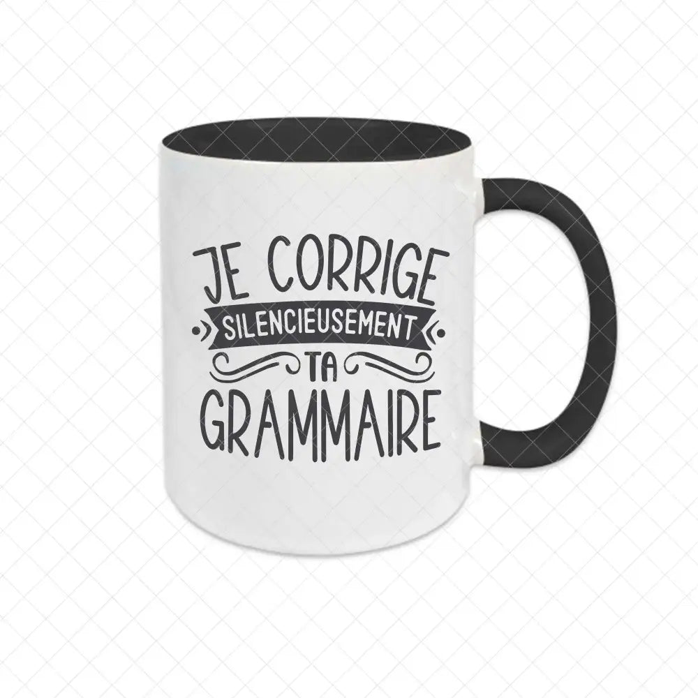 Mug céramique Je corrige silencieusement ta grammaire Encre et Créations