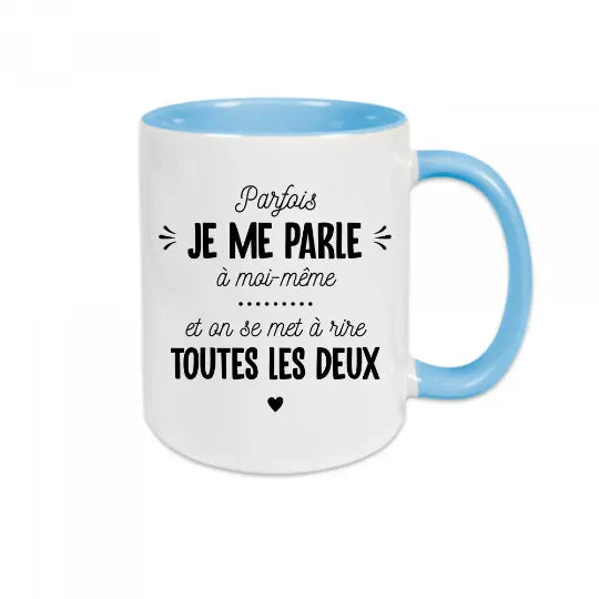 Mug céramique - Je me parle à moi-même - Bleu - Mugs