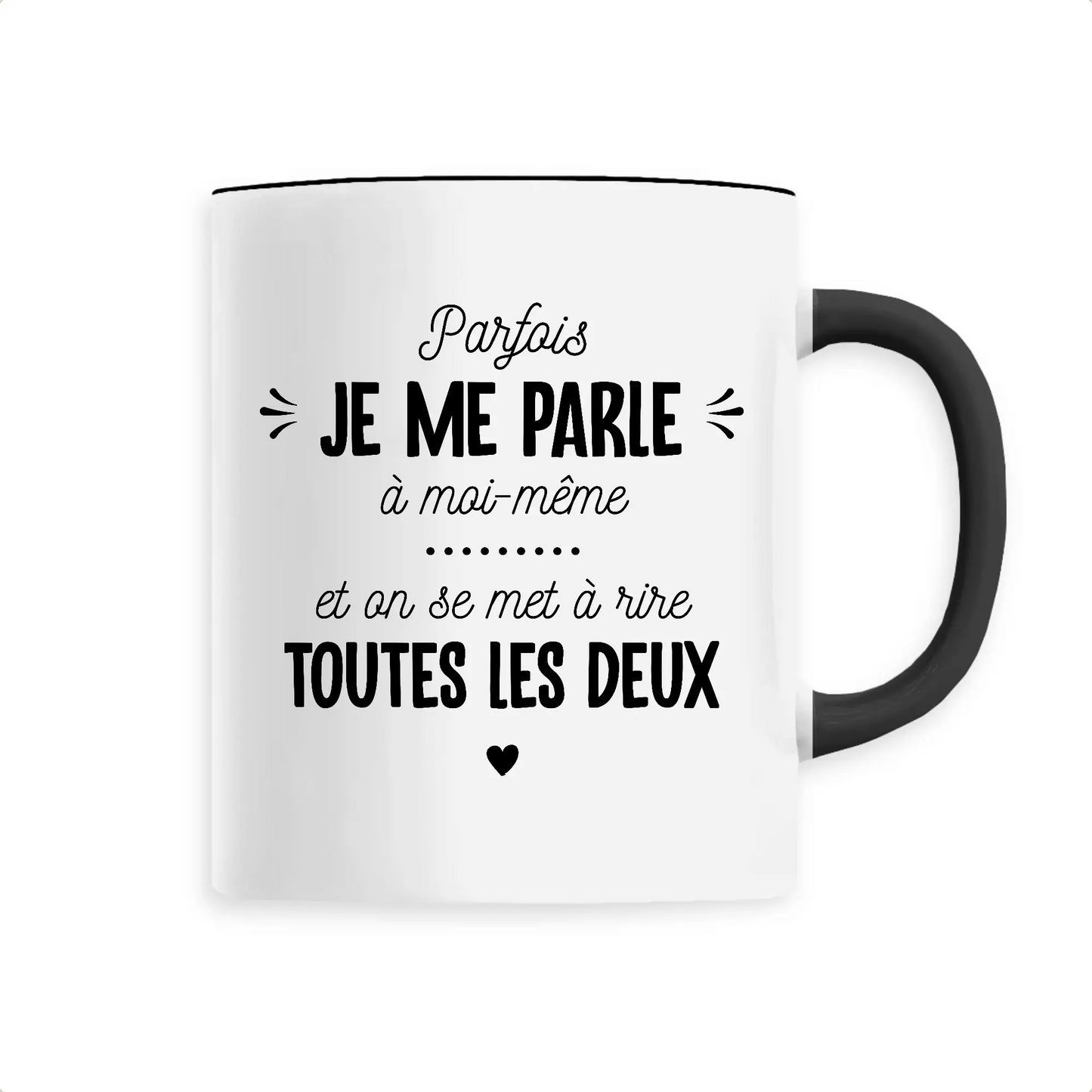 Mug céramique - Je me parle à moi-même - Noir - Mugs