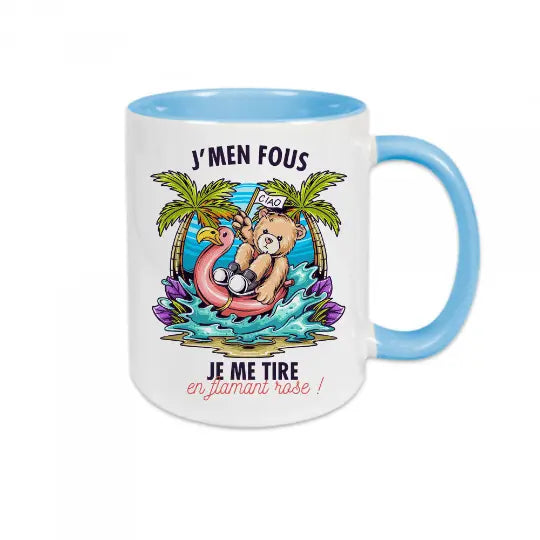 Mug céramique - Je me tire en flamant rose - Bleu - Mugs