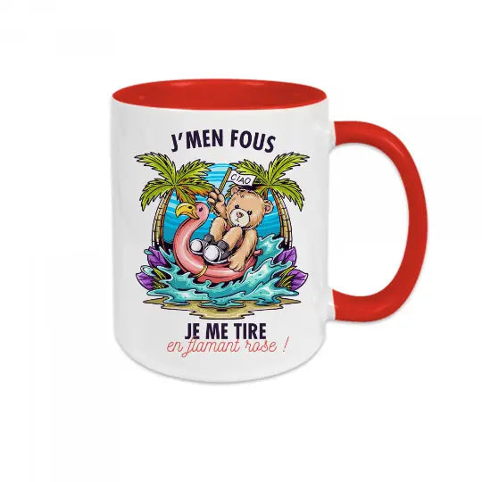 Mug céramique - Je me tire en flamant rose - Rouge - Mugs
