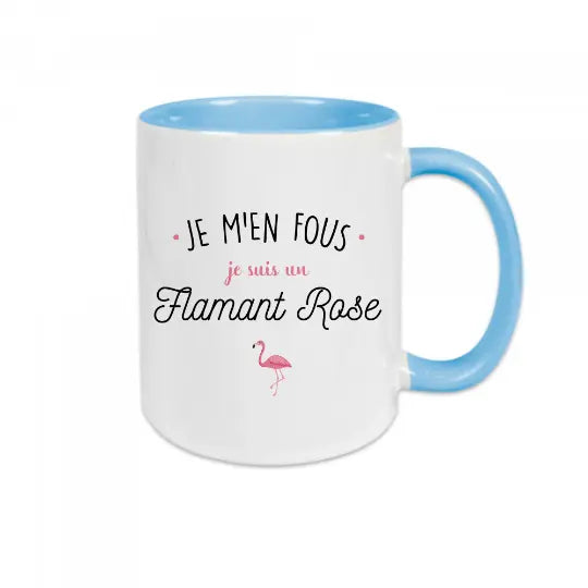 Mug céramique - Je m’en fous je suis un flamant rose - Bleu - Mugs