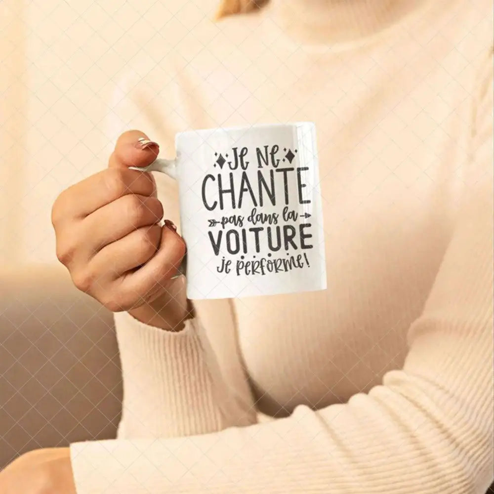 Mug céramique Je ne chante pas dans la voiture Encre et Créations