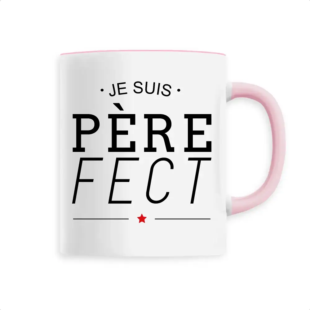 Mug céramique - Je suis Père-Fect - Rose - Mugs