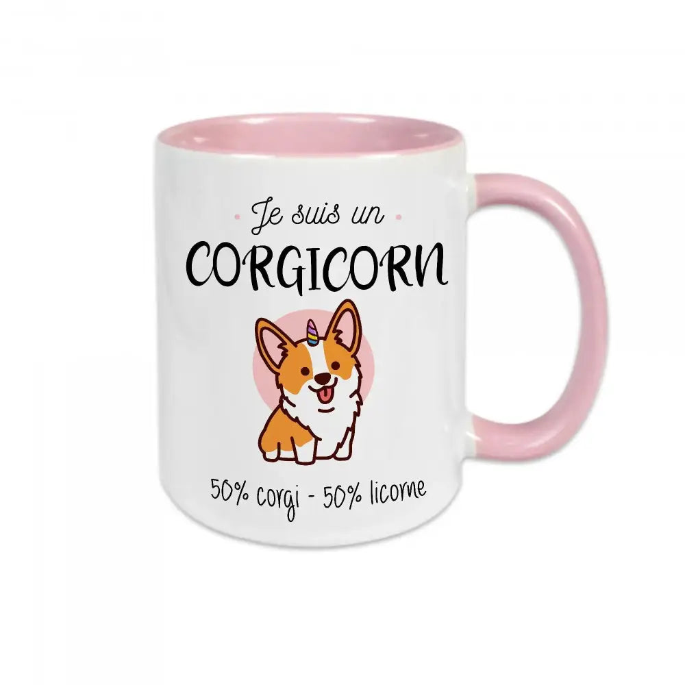 Mug céramique - Je suis un corgicorn - Rose - Mugs