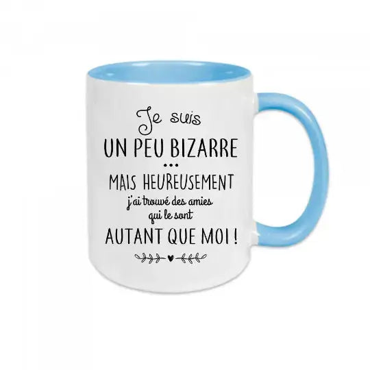 Mug céramique - Je suis un peu bizarre - Bleu - Mugs