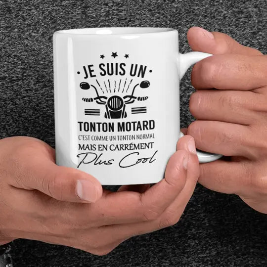 Mug céramique - Je suis un tonton motard - Blanc - Mugs