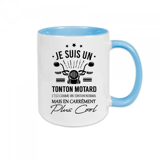 Mug céramique - Je suis un tonton motard - Bleu - Mugs