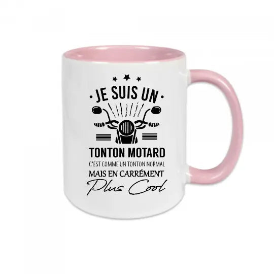 Mug céramique - Je suis un tonton motard - Rose - Mugs