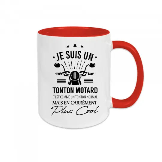 Mug céramique - Je suis un tonton motard - Rouge - Mugs