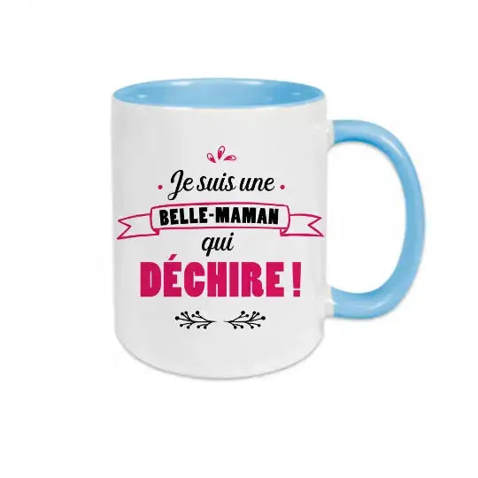 Mug céramique - Je suis une belle-maman qui déchire - Bleu - Mugs